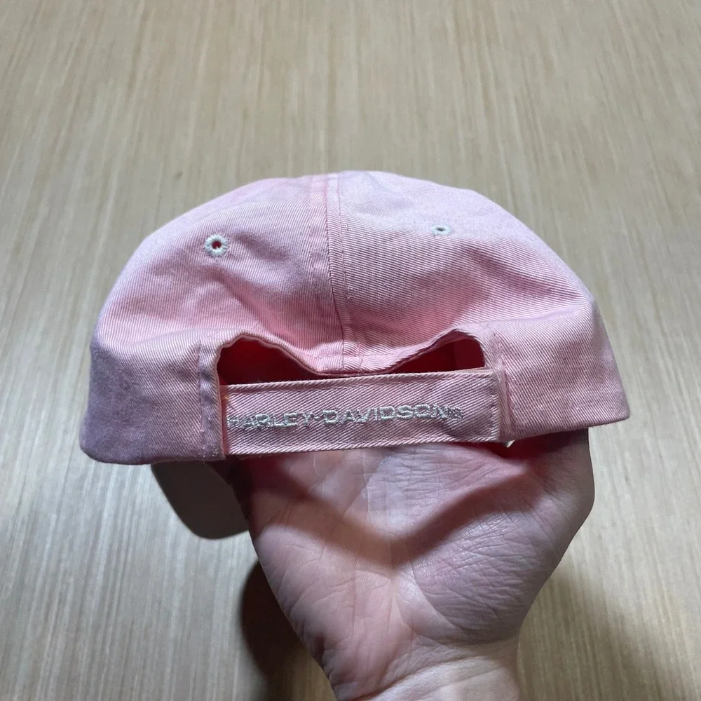 Harley Davidson Baseball Cap Women Pink Embroidered Logo Adjustable Strapback